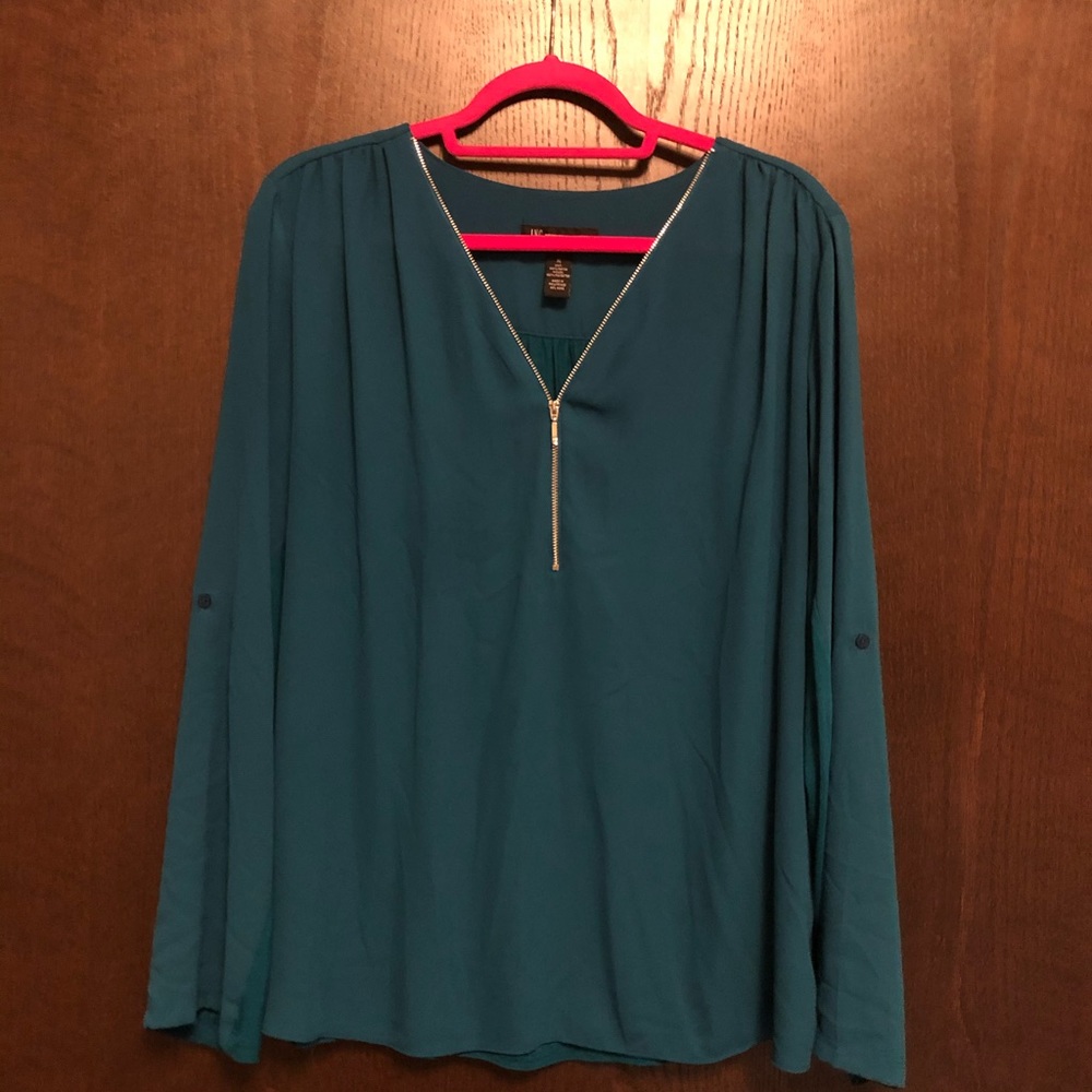 Used Forest Green Zip Blouse